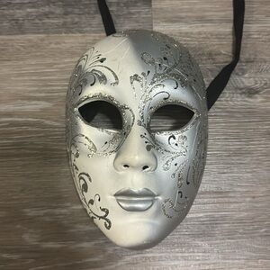 Silver & White Venetian Mask